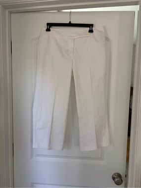 White Cropped Wide-Leg Pants